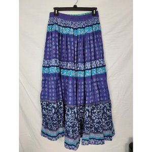 Womens Reversable Long Skirt Size M/L Purple/Blue